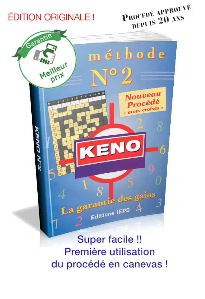 Keno LA MéTHODE N° 2. Plus de 40 Systèmes Mathématiques à très forts rendements. Sans base, sans condition. En cadeau Gratuit le système 23 Numéros ultra économique !!!