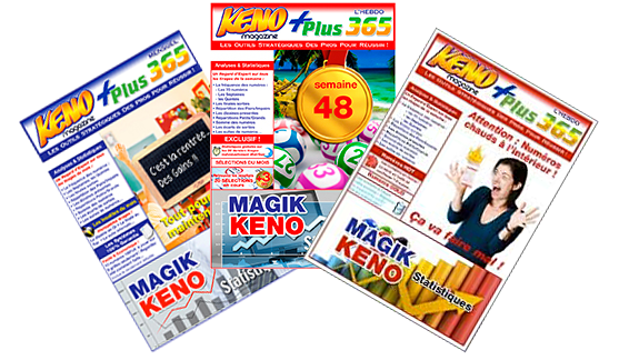 Magazine KenoPlus365.com ! Découvrez le magazine phare du Keno. Toutes les statistiques GAGNANTES sont à votre disposition !